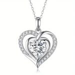 Double Love Crystal Pendant Necklace for Women - Image 5