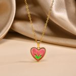 Gold Color Heart Love Tulip Pendant Necklace - Image 4