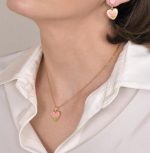 Gold Color Heart Love Tulip Pendant Necklace - Image 2