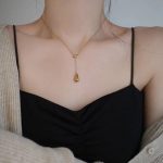 Water Drop Minimalist Titanium Steel Necklace - Image 4
