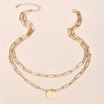 Elegant Metal Chain Round Pendant Necklace - Image 6