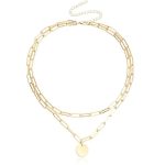 Elegant Metal Chain Round Pendant Necklace - Image 7