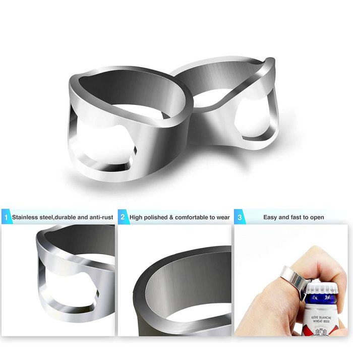 Stainless Steel Punk Ring Bottle Opener - Party Essential, Fashionable Beer Accessory - Image 3
